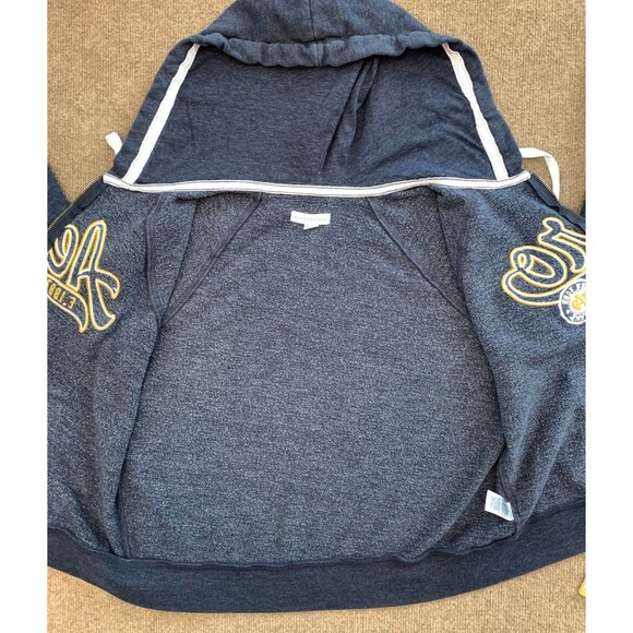 Aeropostale Hoodie Womens L Aero Script Crest Spell-Out Brushed Fleece Full-Zip - Picture 2 of 10